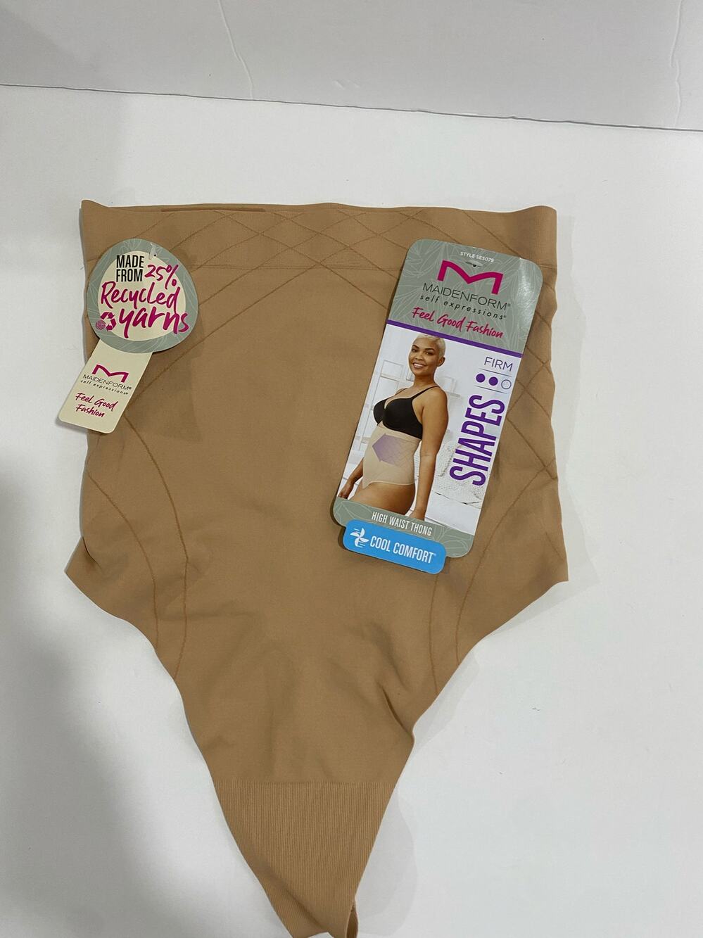 Maidenform Tame Your Tummy High Waist Thong Shaping Underwear Panty Smooth M